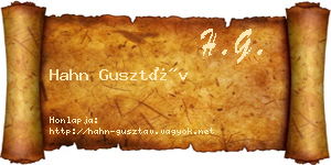 Hahn Gusztáv névjegykártya